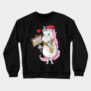Unicorn Merry Christmas Cap Unicorn Clothing Gift Crewneck Sweatshirt